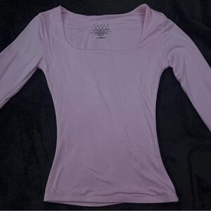Faded Rose Women's Long Sleeve Light Pink Tee